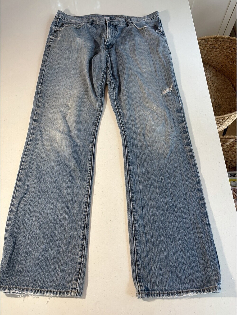 Gap Premium Straight Fit Men’s Jeans 36x34 Distressed